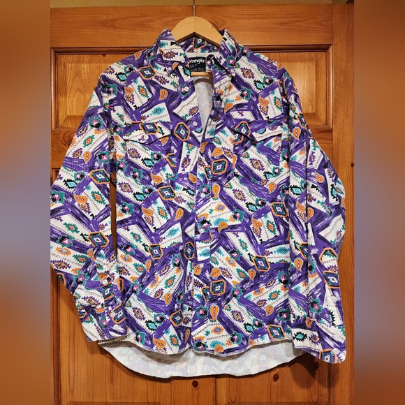 Wrangler Other - Vintage Cowboy Cut Western Button Down Shirt, Size 15 1/2